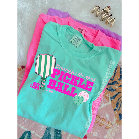 Serving for the Lord Pickle Ball Comfort Colors tee | Island Reef