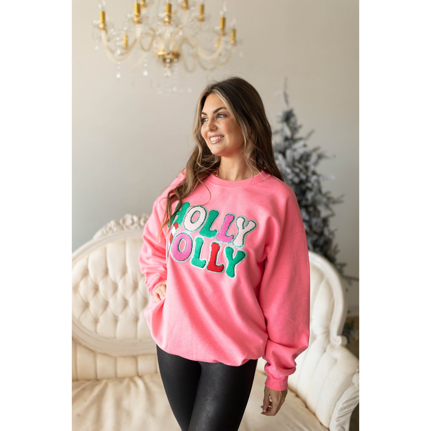 Holly Jolly Chenille Patch Sweatshirt