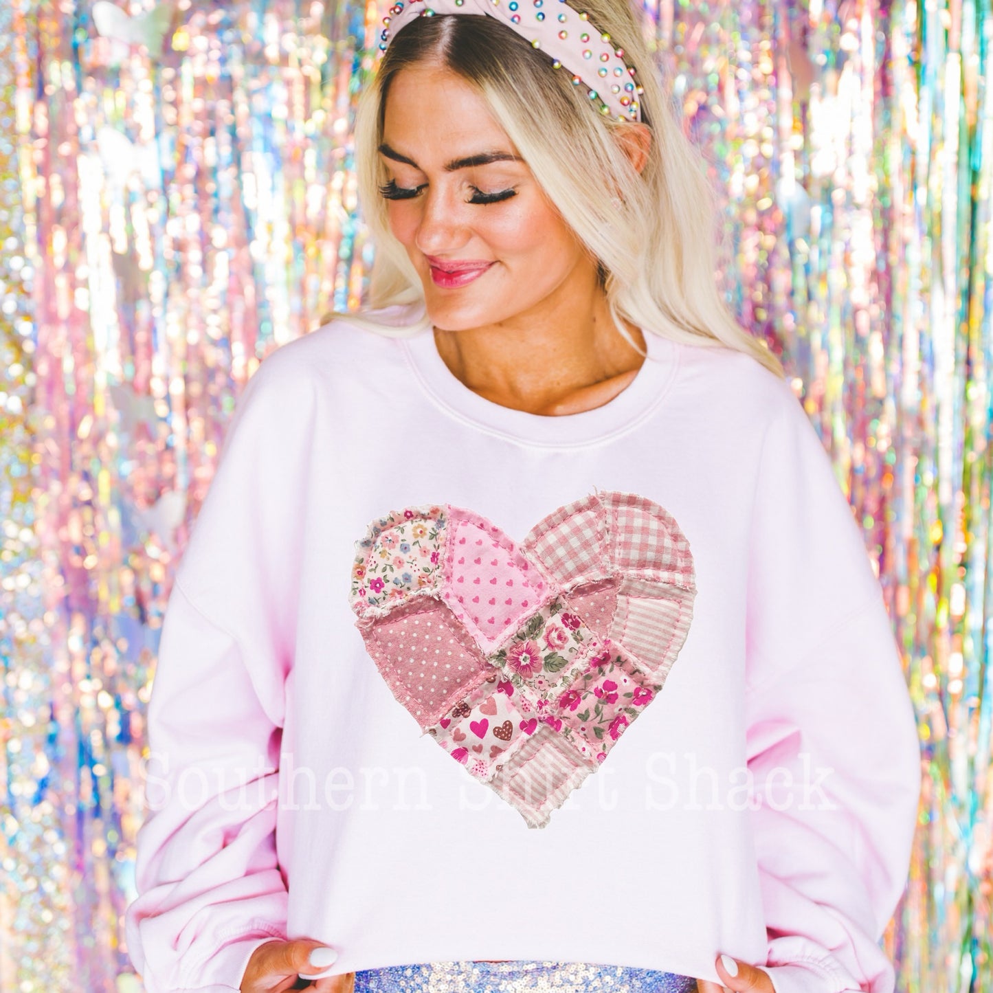 Granny Patch Heart| Light Pink Sweatshirt