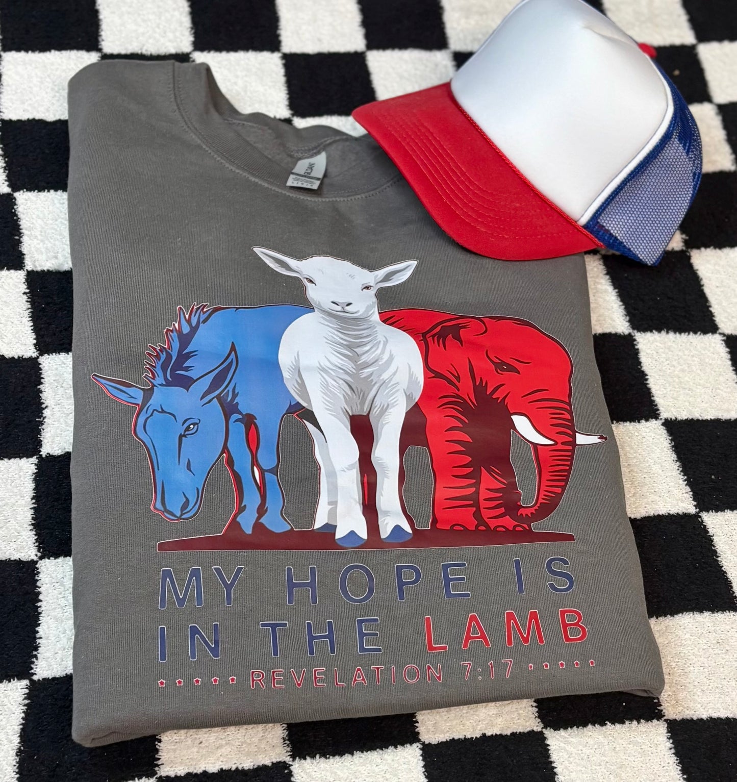 My hope is in the lamb sweatshirt — Large