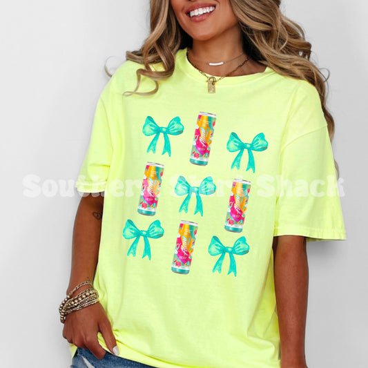 Coquette Sherbet Energy Drink Comfort Colors tee | Neon Yellow