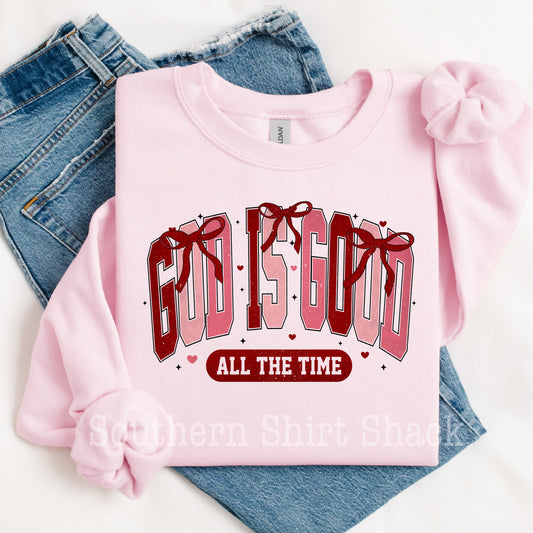 God is Good All the Time | Light Pink Sweatshirt