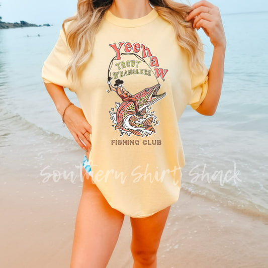Cowboy Trout Comfort Colors tee | Banana