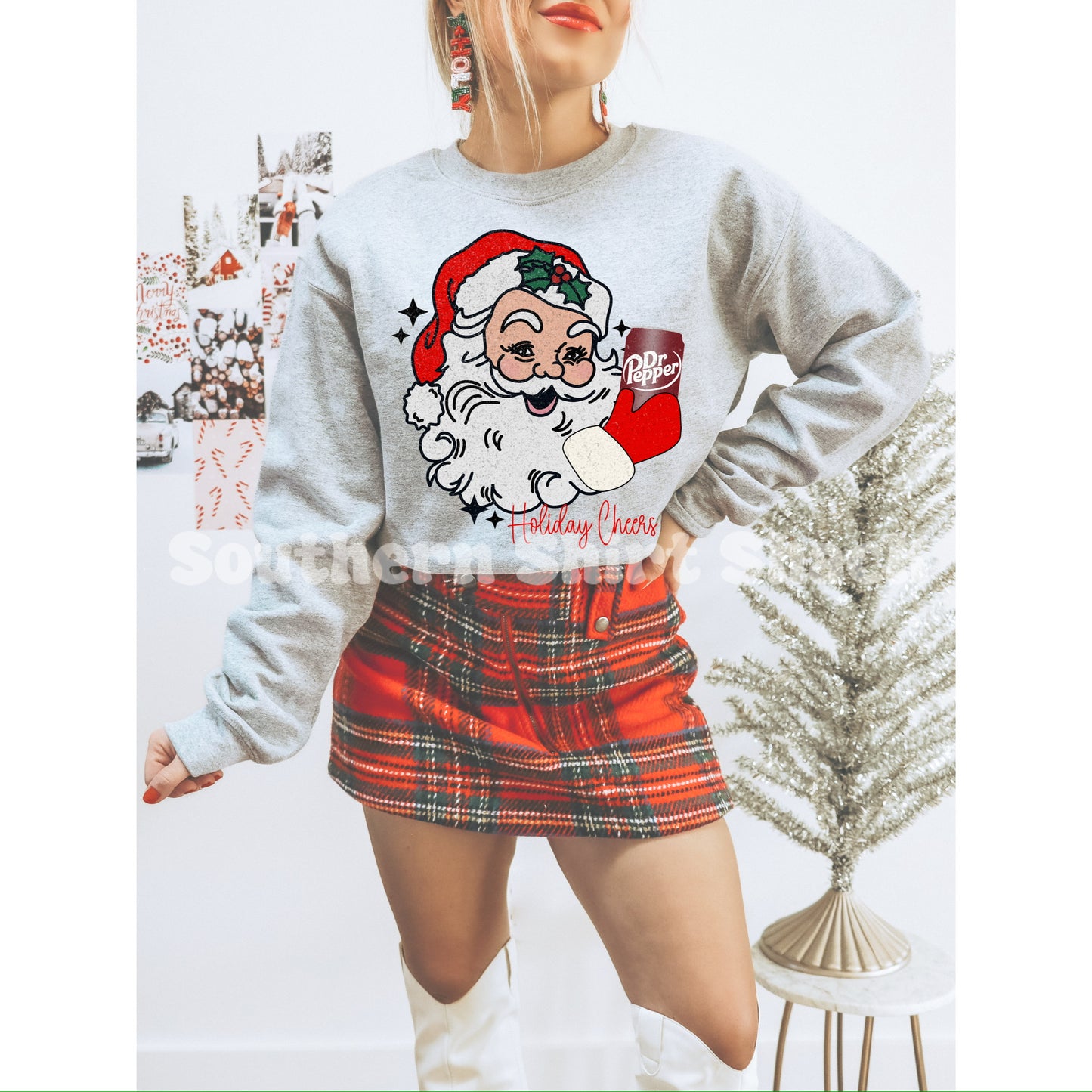 Dr. Pepper Santa | Ash Gray Sweatshirt