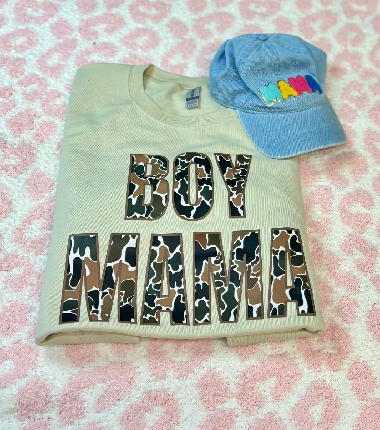 Camo Boy Mama sweatshirt - Large READY TO SHIP
