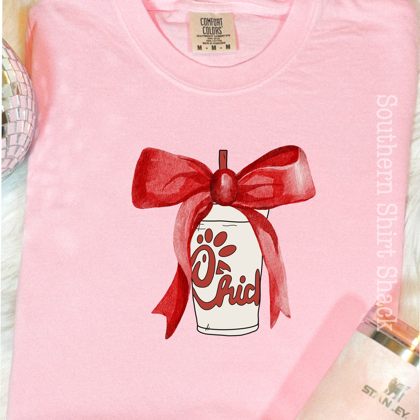 Coquette CFA drink| Blossom Comfort Colors tee