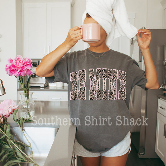 Leopard Be Mine | Pepper Comfort Colors Tee