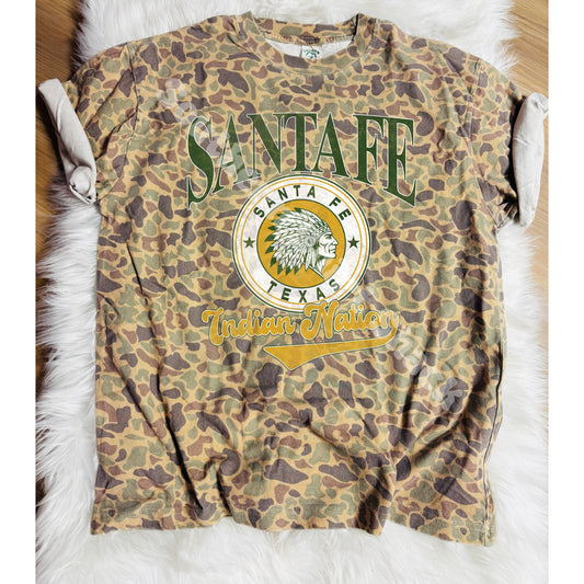 Varsity School Town Spirit Shirt | Duck Camo Cotton Tee