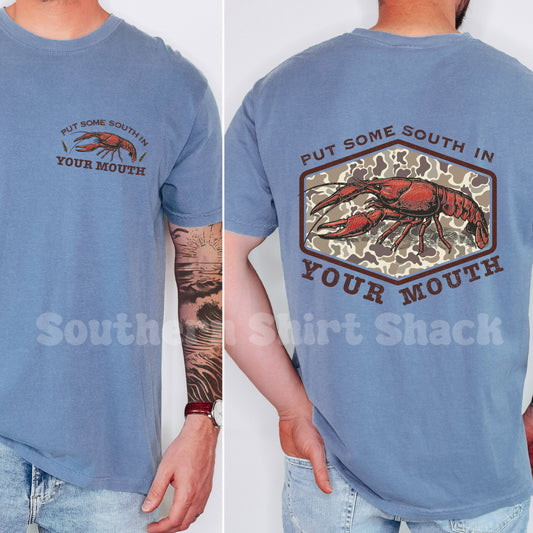 Put some south in your mouth | Blue Jean Comfort Colors tee