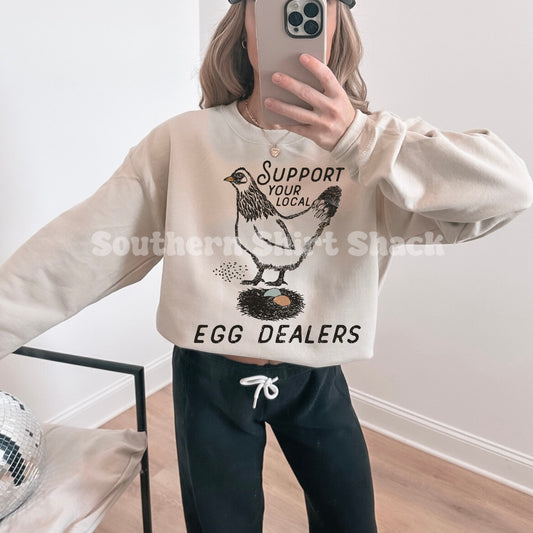 Support your local Egg Dealers Sweatshirt | Sand