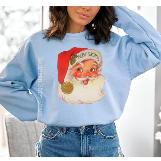 Vintage Santa | Light Blue Sweatshirt