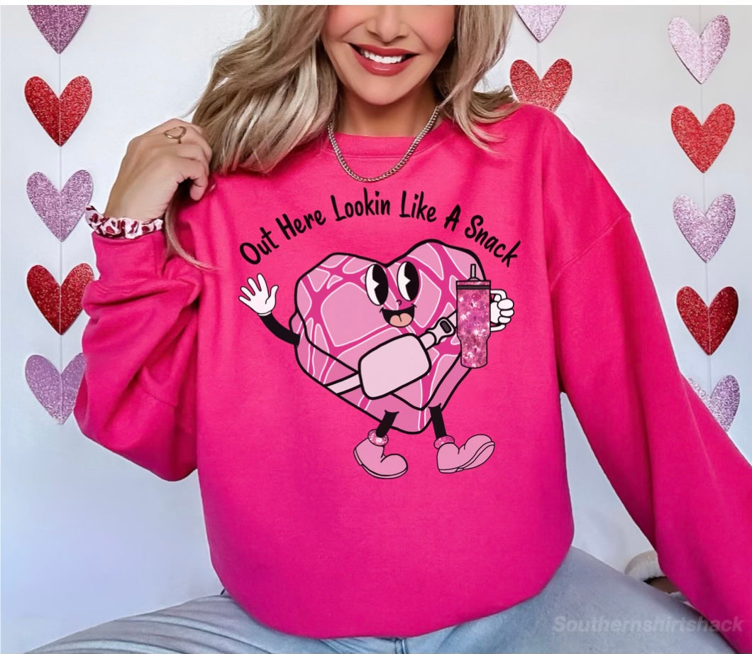 Lookin like a Snack | Hot Pink Sweatshirt
