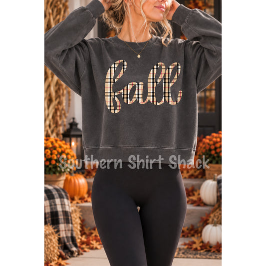 Plaid Fall | Pepper Comfort Colors Cropped Sweatshirt