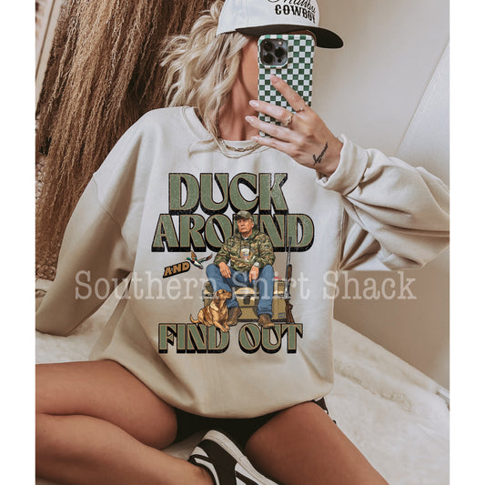 Donald Duck Around | Sand Sweatshirt