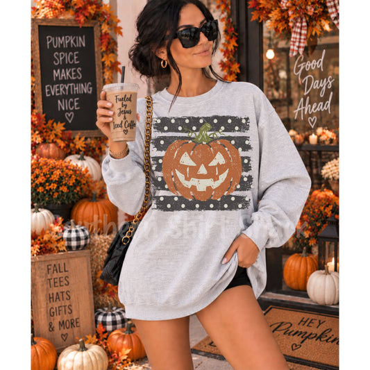 Striped Polka Dot Jac Sweatshirt | Ash gray