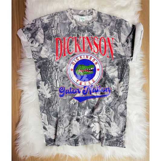 Varsity School Town Spirit Shirt | Gray Camo Cotton Tee