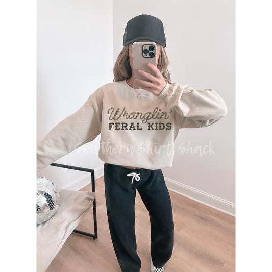 Wranglin Feral Kids | Sand Sweatshirt