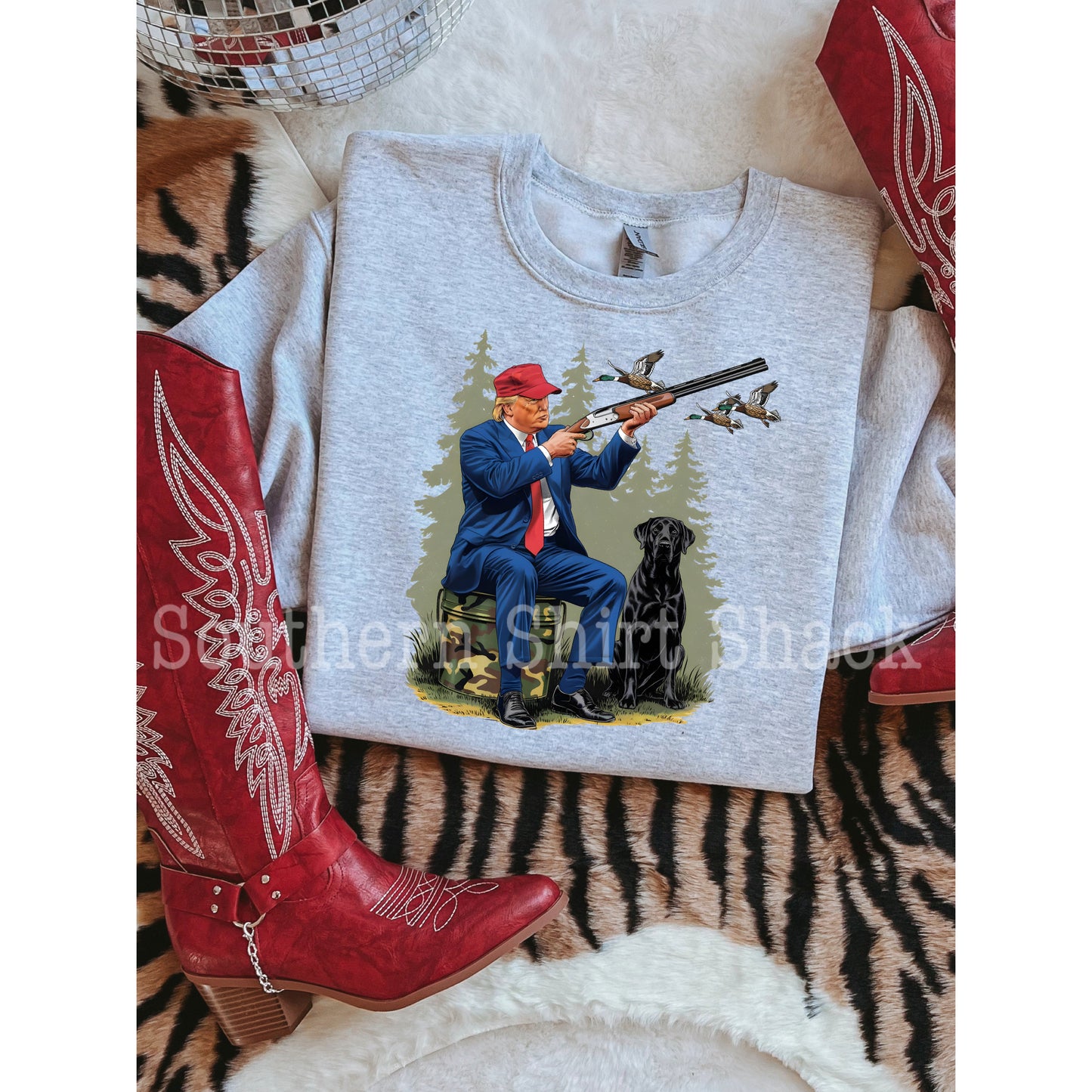 Donald Shoots Ducks | Ash Gray Sweatshirt