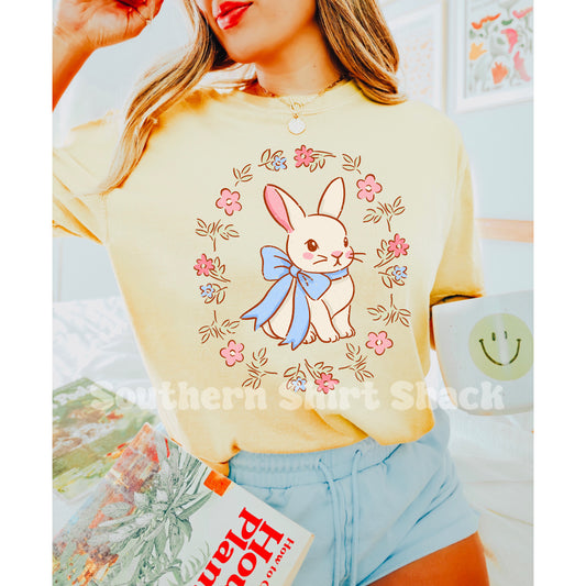 Bunny Bow Comfort Colors Tee | Banana