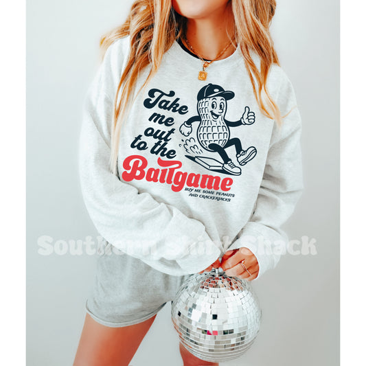Take me out to the ball game Sweatshirt | Ash Gray