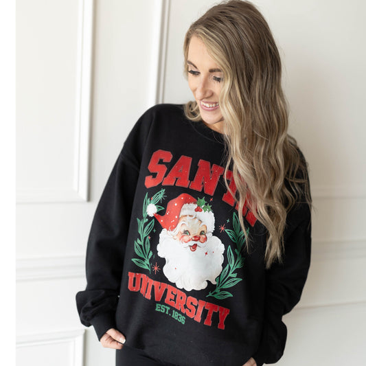 Santa University | Black Sweatshirt