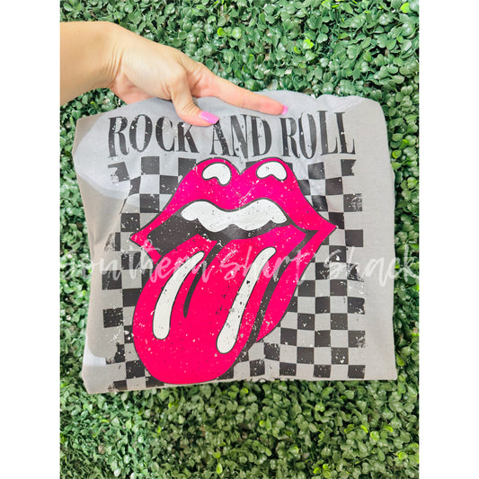 Rock n Roll Tongue Comfort Colors Tee | Granite