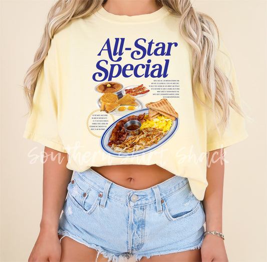 All Star Breakfast Special Comfort Colors tee | Banana