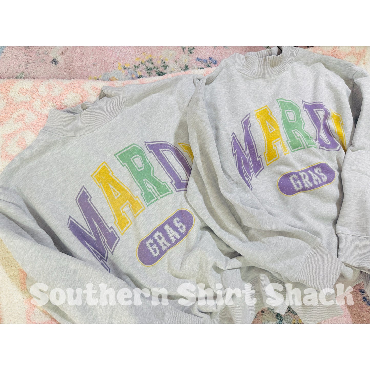 Varsity Mardi Gras Mock Neck Sweatshirt