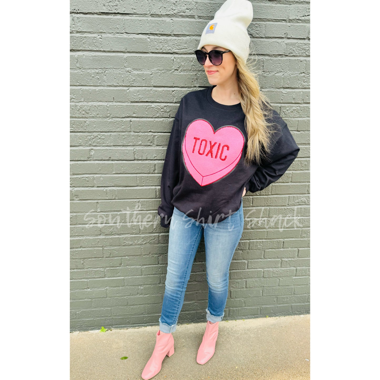 Toxic Heart Patch Sweatshirt | Black