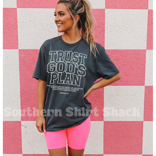 Trust in God’s Plan | Pepper Comfort Colors Tee