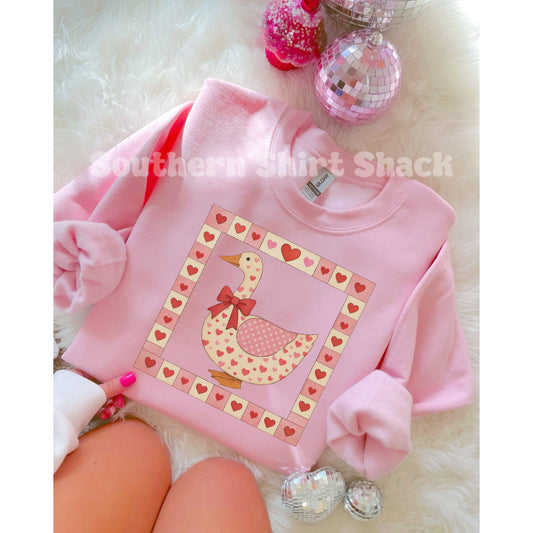 Granny Valentine Goose Light Pink Sweatshirt