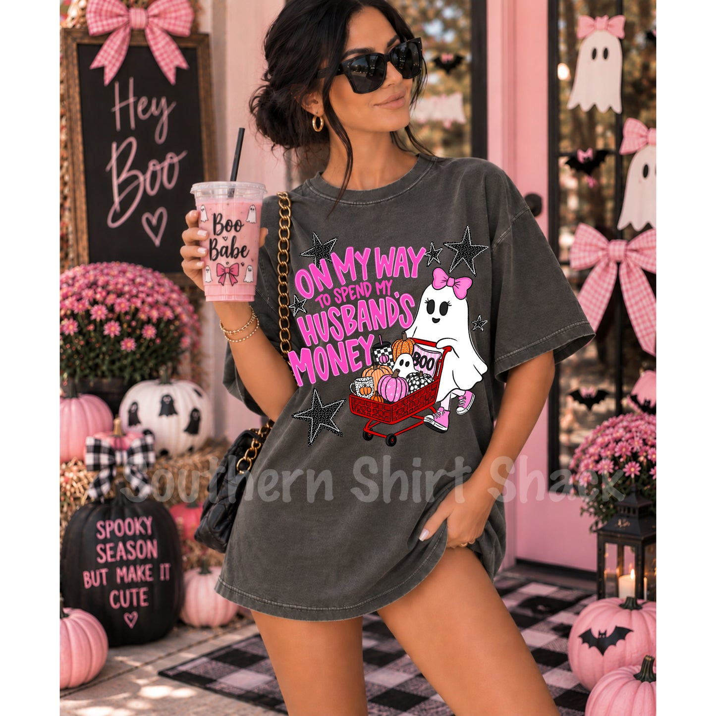 On my way! To spend my husbands money  | Pepper Comfort Colors tee