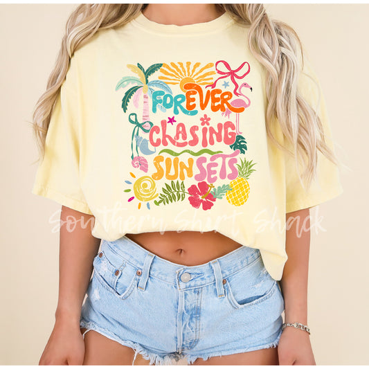 Forever Chasing Sunsets Comfort Colors tee | Banana