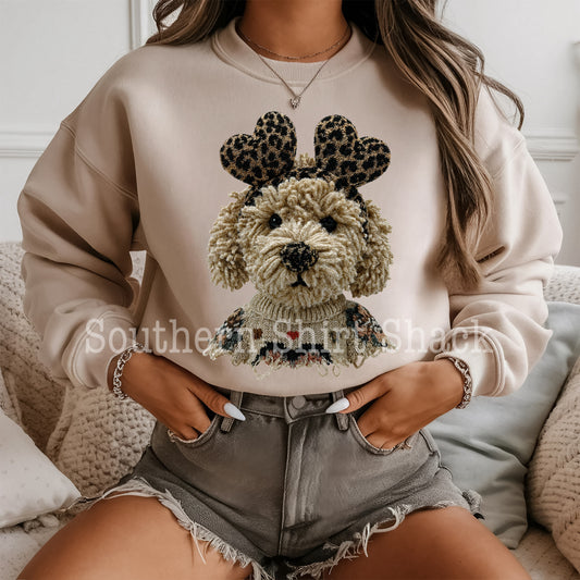 Valentine Shaggy Dog Sweatshirt | Sand