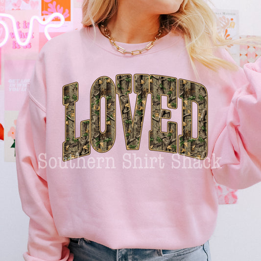 Camo LOVED | Light Pink Sweatshirt