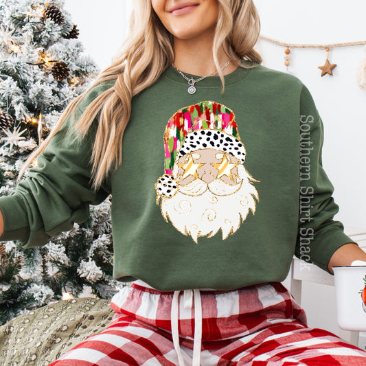 Trendy Santa | Military Green Sweatshirt