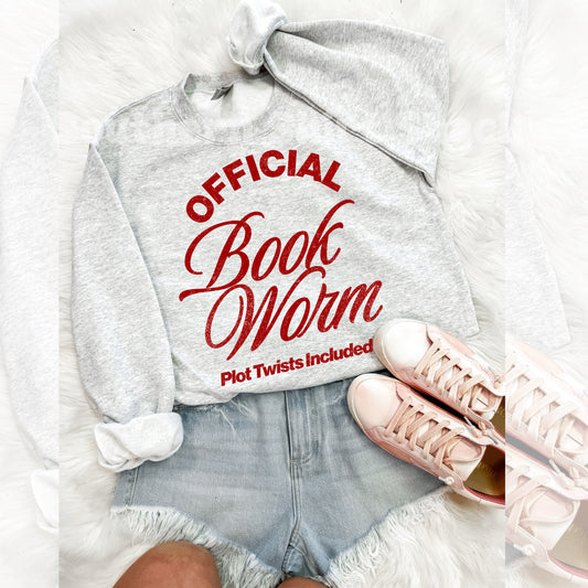 Official Book Worm Sweatshirt | Ash Gray