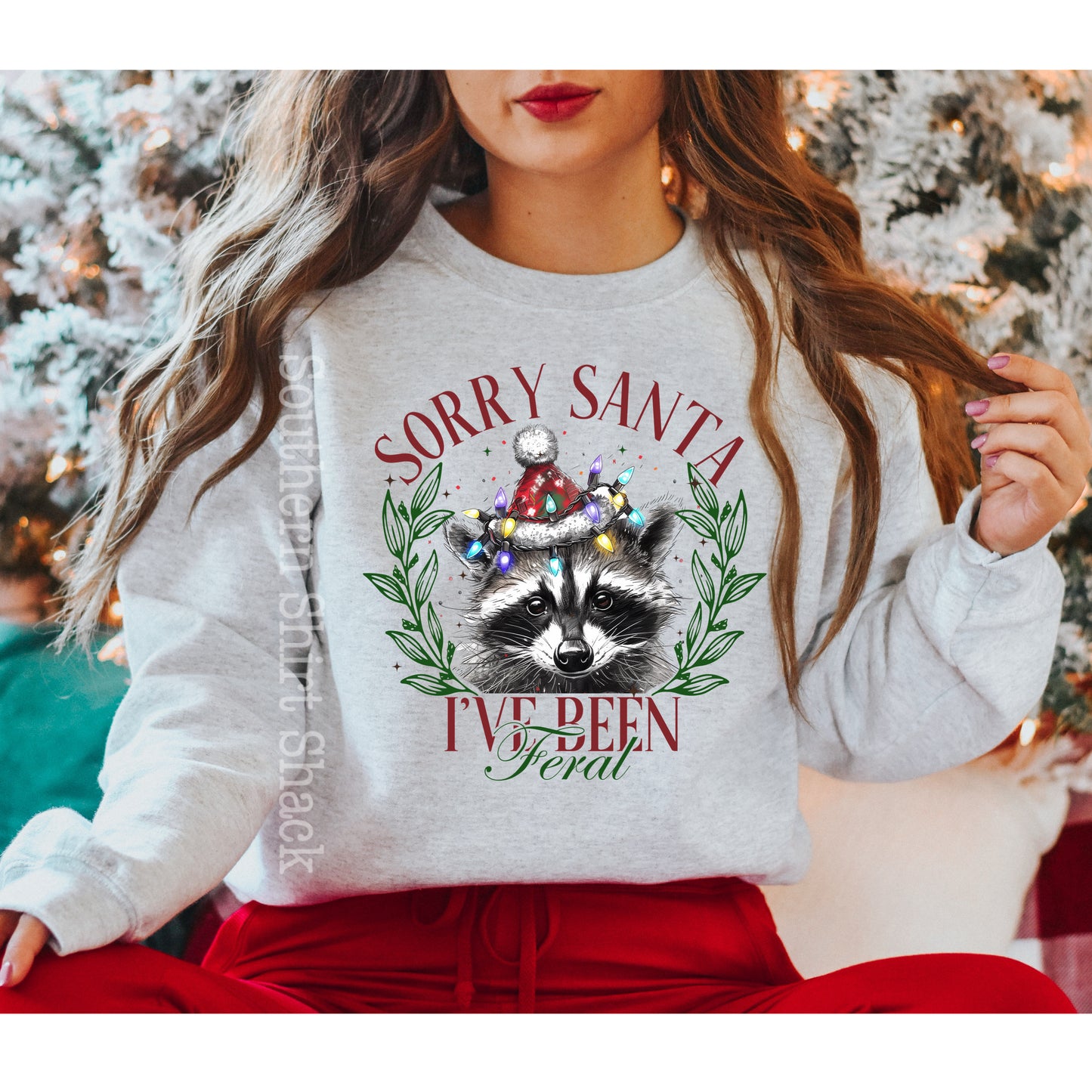 Sorry Santa I’ve been Feral | Ash Gray Sweatshirt