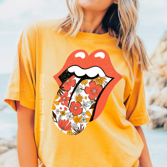 Groovy Flower Rollinggg Stones CC tee