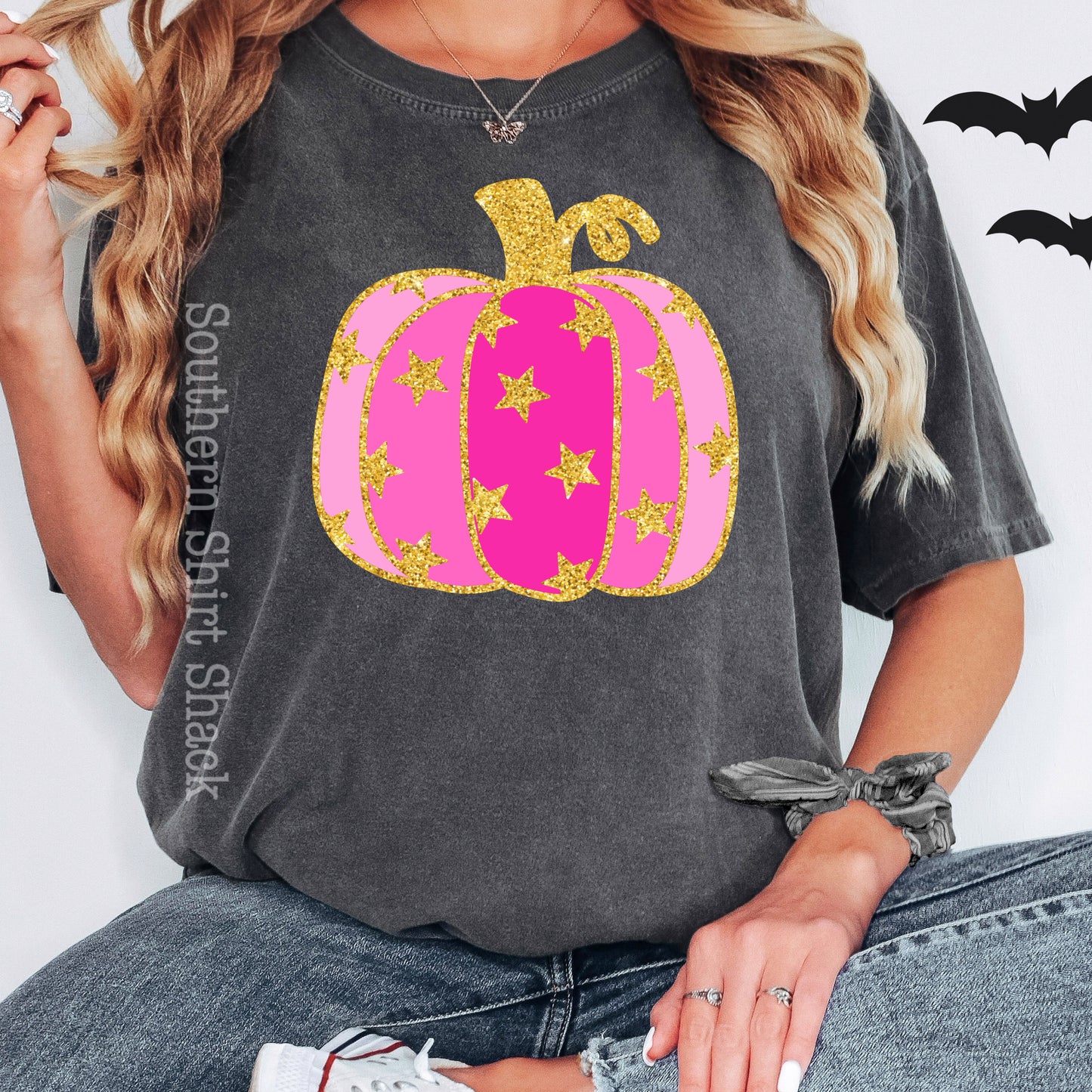 Preppy Pink Pumpkin | Pepper Comfort Colors tee