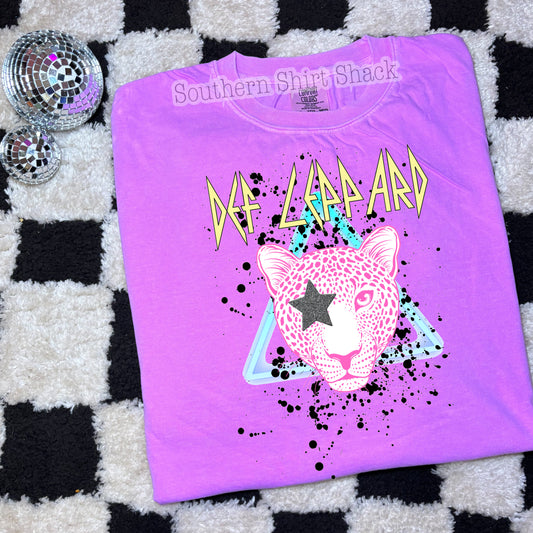 Colorful DefLep splatter | Neon Violet Comfort Colors tee