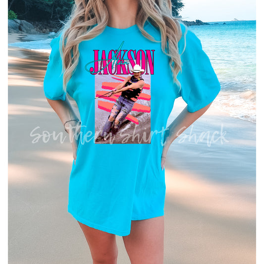 Retro Alan Jackson Comfort Colors tee | Lagoon Blue