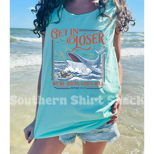 God’s will Jonah & The Whale Comfort Colors tank | Chalky Mint
