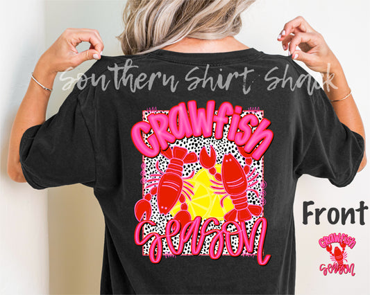 Pink Crawfish Season Comfort Colors tee | Black