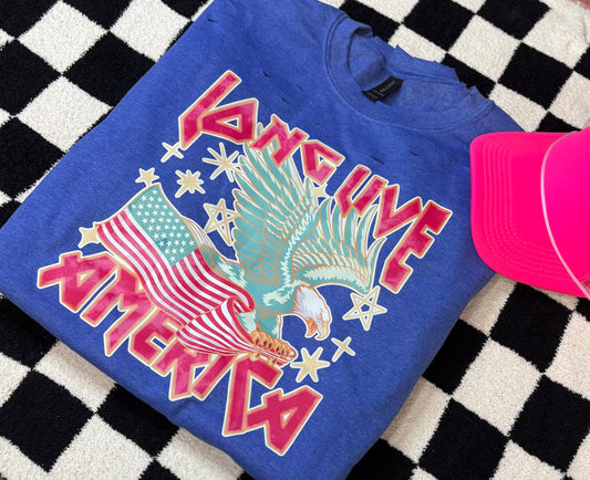 Long live America distressed sweatshirt - Large READY TO SHIP