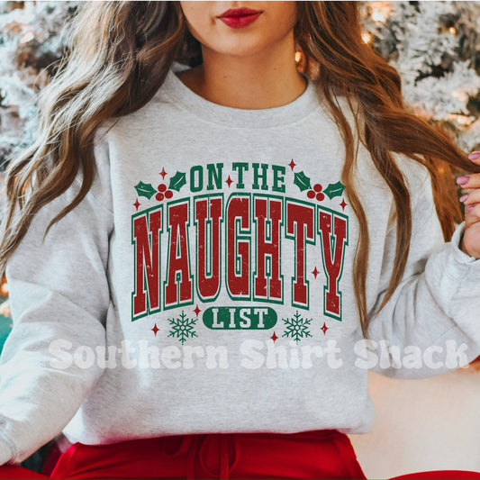 On The Naughty List | Ash Gray Sweatshirt