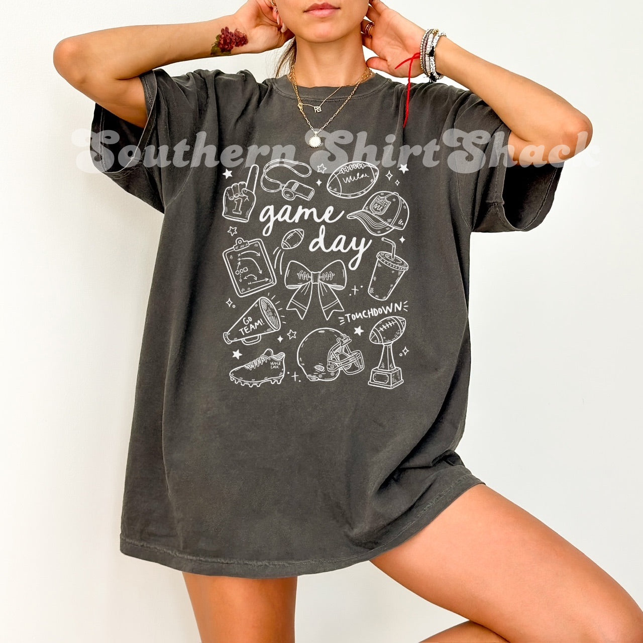 Girly Football Gameday | Multiple Color Options | Comfort Colors Tee