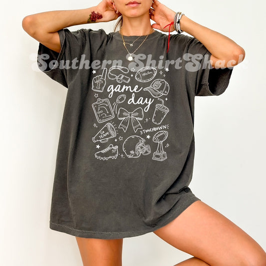 Girly Football Gameday | Multiple Color Options | Comfort Colors Tee