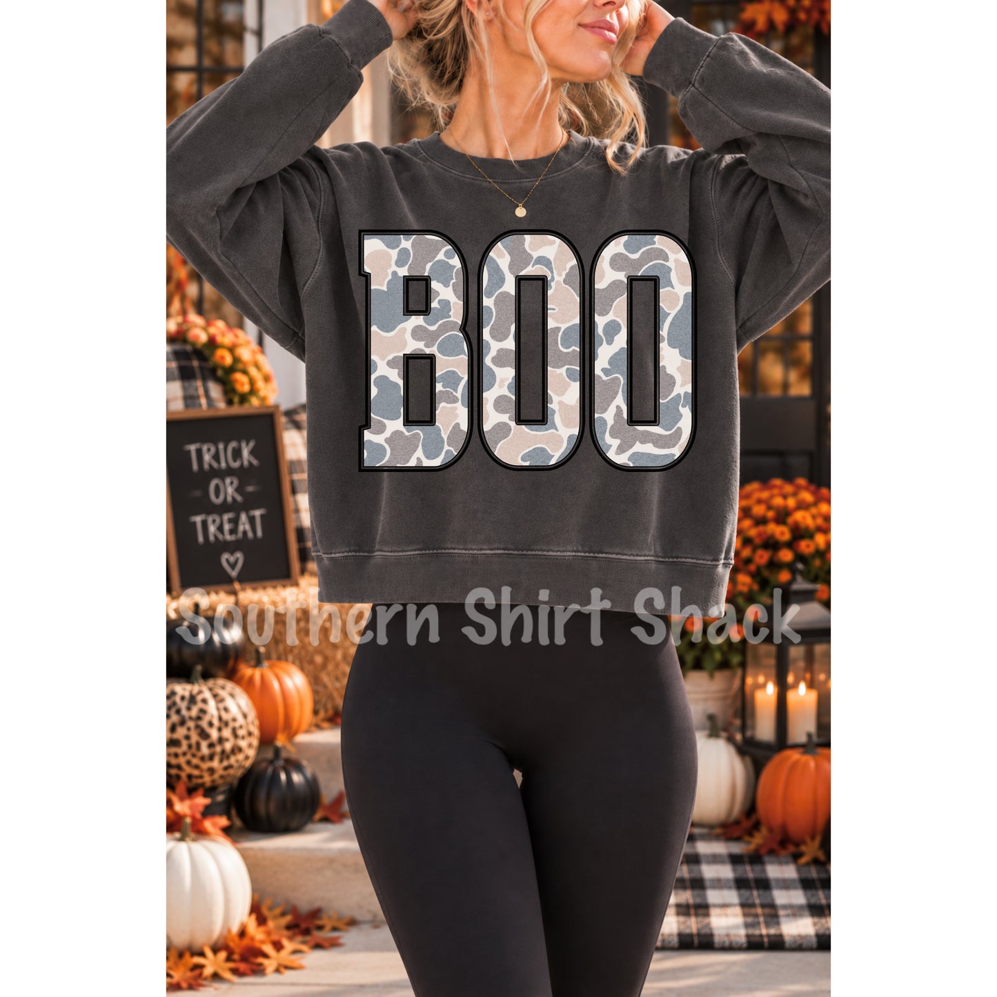 Boo Duck Camo | Pepper Comfort Colors Cropped Sweatshirt