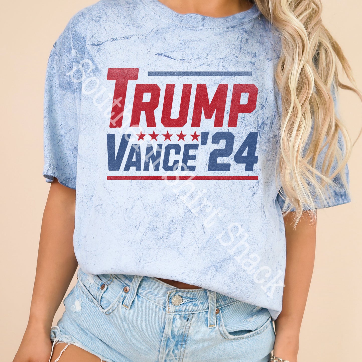 Retro Trump Vance blue acid wash Comforts Colors Tee